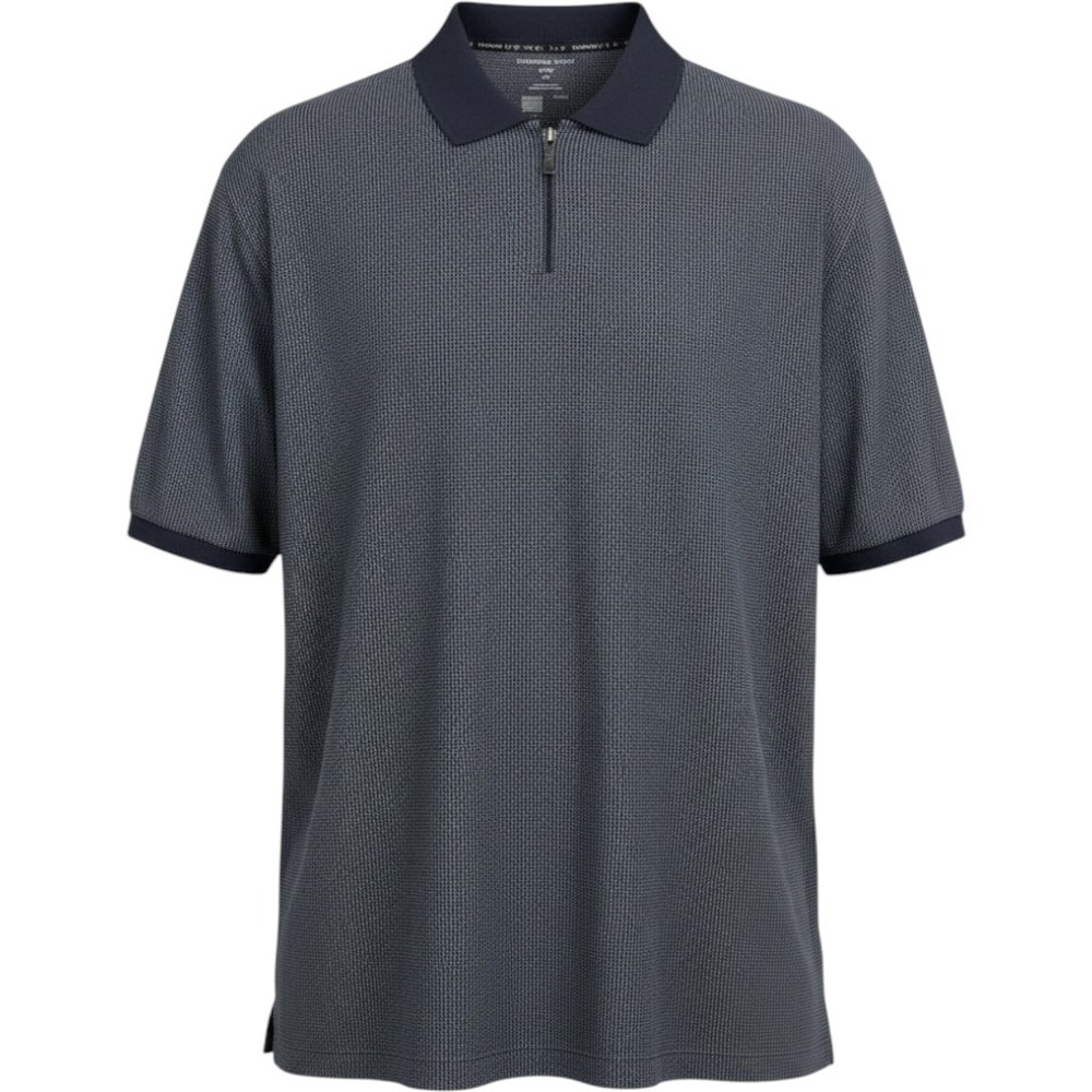 Shaquille O'Neal XLG Polo Shirt Quarter Zip Navy Sugar 4XL Mens